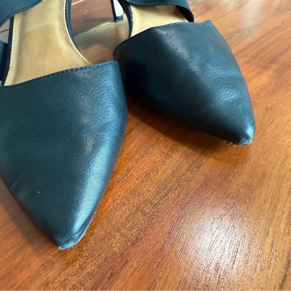 Corso Como Black Pointed Heels with Elastic Strap - Picture 6 of 11